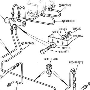 BRAKES - Front Hydraulic Pipes and Brake Hose (RHS)