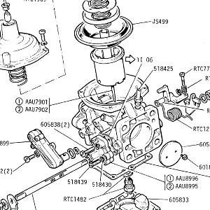 FUEL SYSTEM - Rear Carburettor Details JAPAN/USA up to VIN401629