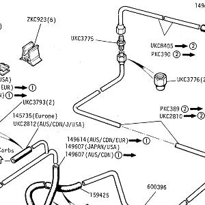 FUEL SYSTEM - Fuel Pipes (Tank to Carburettors) (CARB ENGINE)