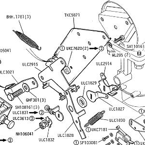 FUEL SYSTEM - Throttle Linkage; Solenoid Jack; Inhibitor Switch (P/I Engine)