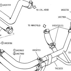 HEATING - Heater Hoses and Water Pipes (CARB ENGINE - JAPAN/USA)