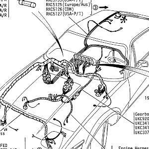 ELECTRICAL - Wiring Harness from VIN No. 200001 (2D-05R for previous)