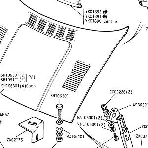 BODY SECTION - Bonnet Panel, Hinges, Support Stay