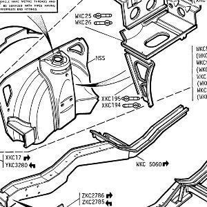 BODY SECTION - Front Wheelarch, Crossmember Longitudinal, Battery Tray