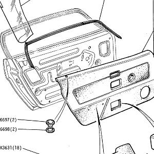 FACIA/TRIM/SEATS - Door Trimpads, Armrest, Ashtray up to VIN402000 (see 2F-06 for future)