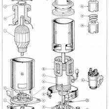 ELECTRICAL EQUIPMENT: DYNAMO, STARTER MOTOR AND STARTER SOLENOID.