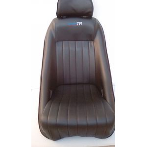 Vinyl Seat with stitched logo and head rest RTR6114, with 2 belt slots